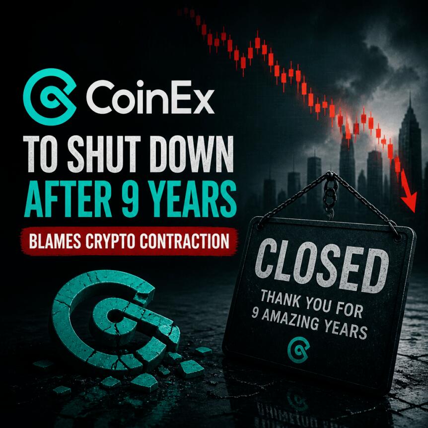 CoinEx 将在 9 年后关闭,归咎于加密货币收缩配图