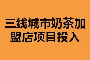 三线城市奶茶加盟店项目投入